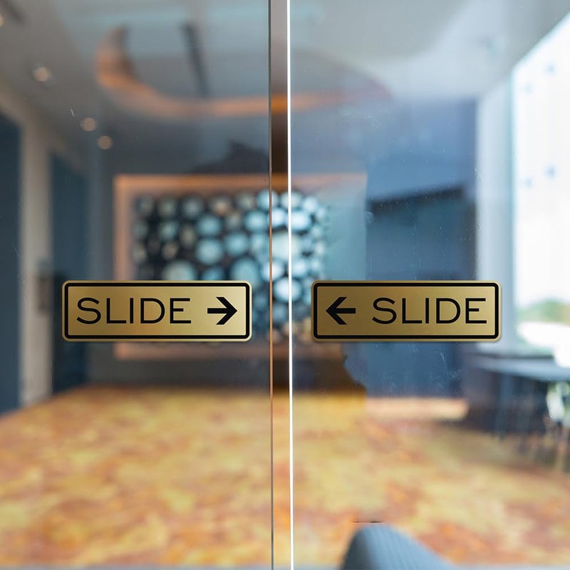 All Quality Classic Slide Door Sign - Silver - Medium (1 Pack) - Image 2